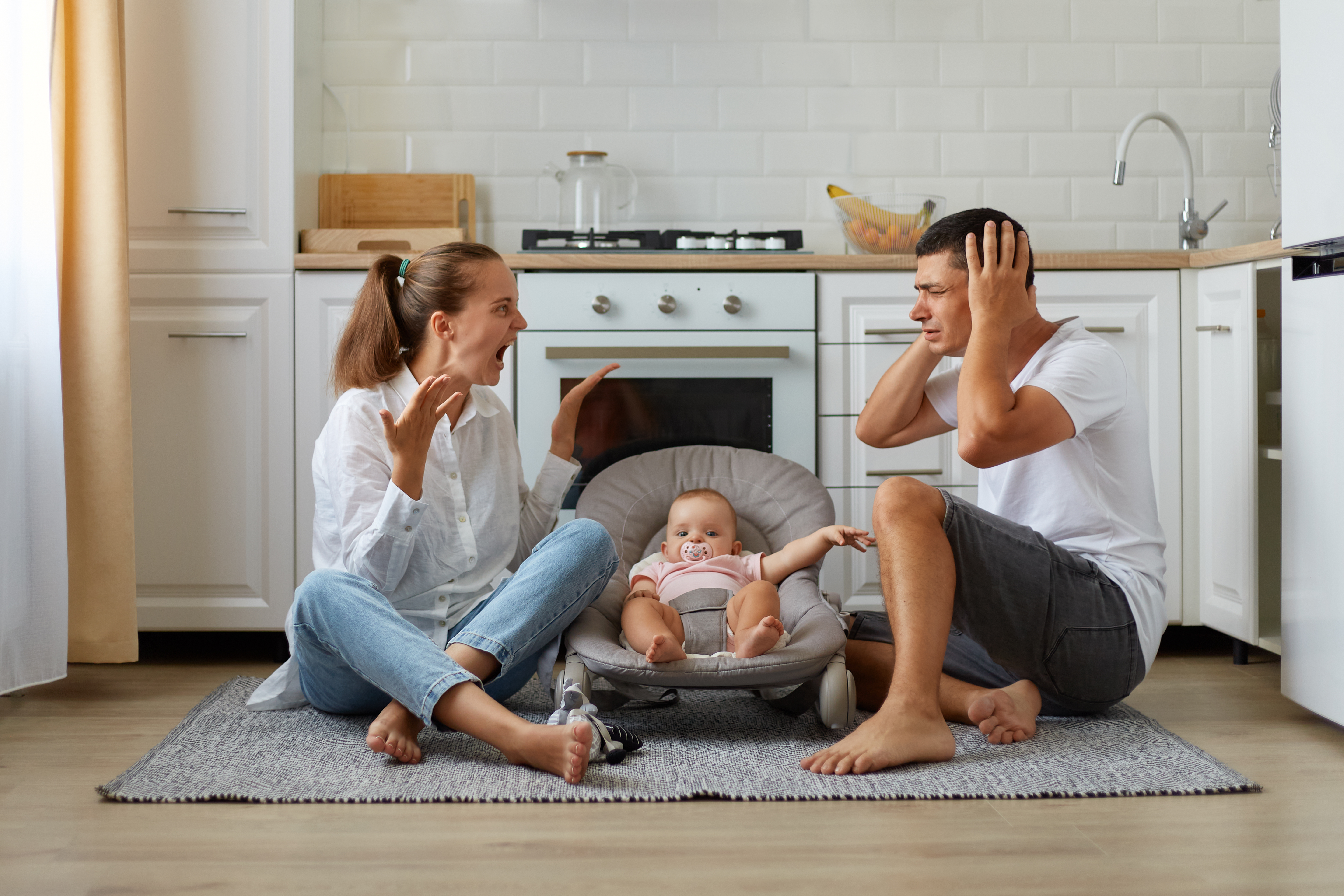 baby en ouders hebben ruzie